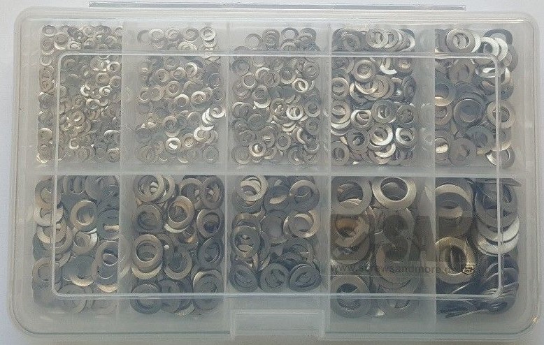 Curved spring washers DIN 137 A kit 700 pcs stainless steel 