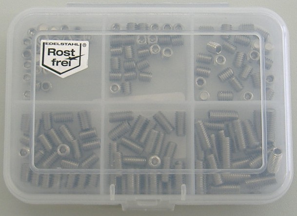 M5 socket set screws set 150 pcs DIN 913 A2