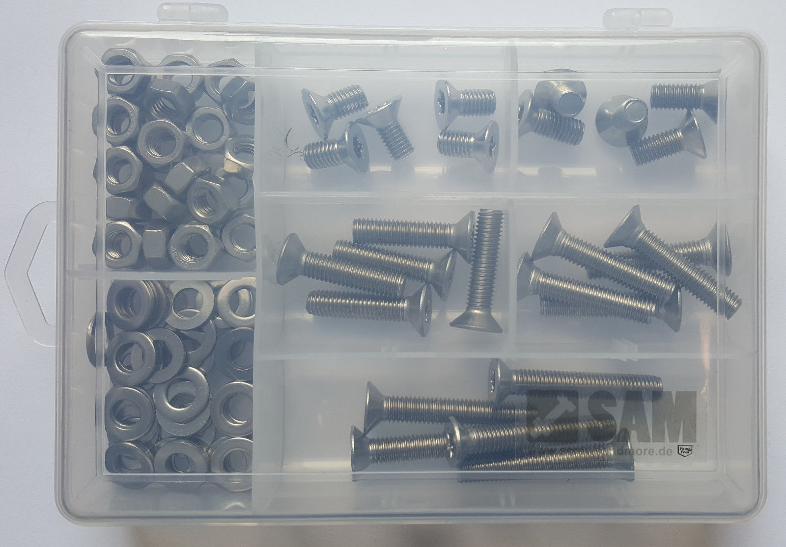 M8 Torx countersunk screws set 100 pcs DIN 965 A2