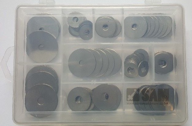 Penny washers / fender washers kit 80 pcs stainless steel A2 Ø6,4/8,4