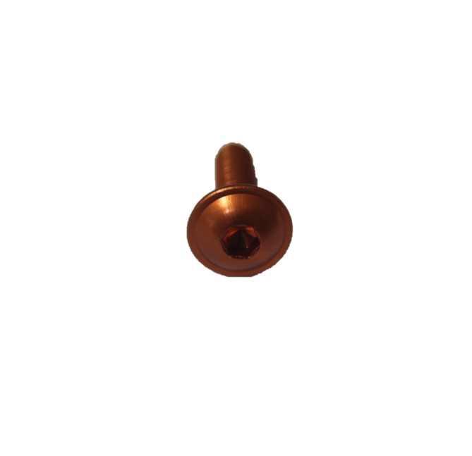 5 pcs button head screws ISO 7380-2 aluminium high-tensile 7075 M6X20 FLANGE ORANGE