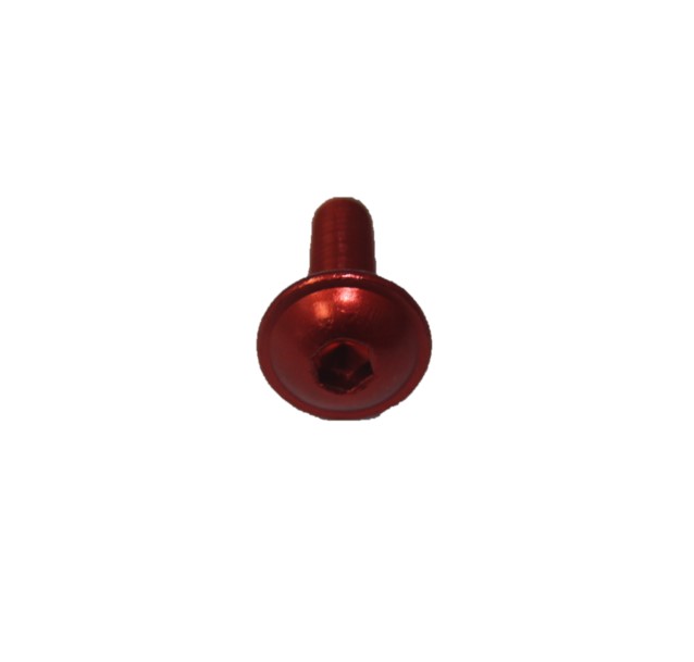 5 pcs button head screws ISO 7380-2 aluminium high-tensile 7075 M6X20 FLANGE RED