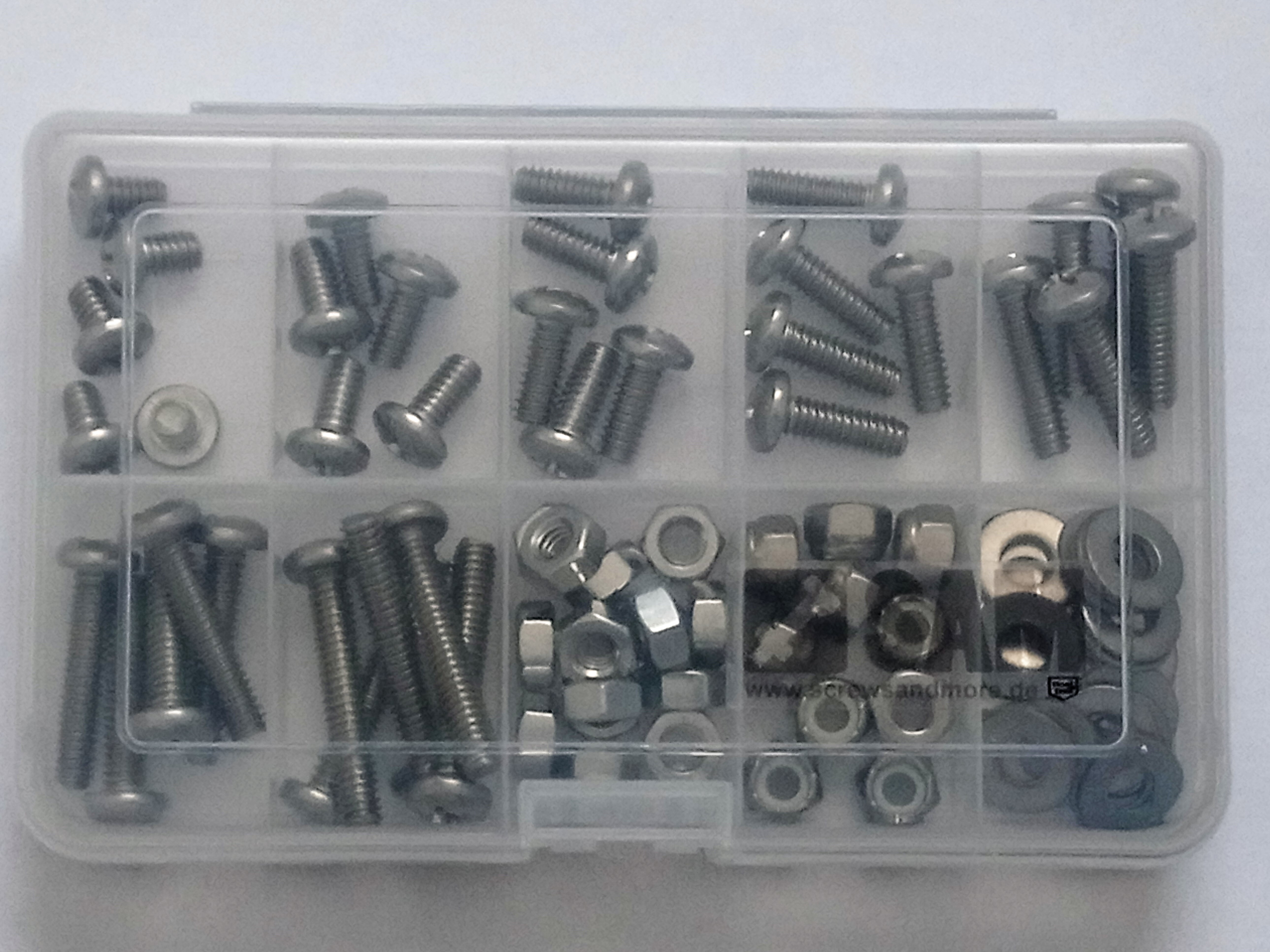 UNC American inch fasteners kit 85 pcs DIN 7985 A2 1/4"