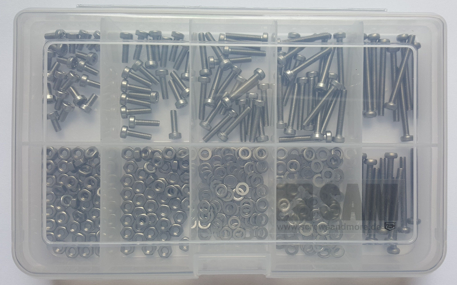 M3 cap screws setbox 400 pcs ISO 14580 A2