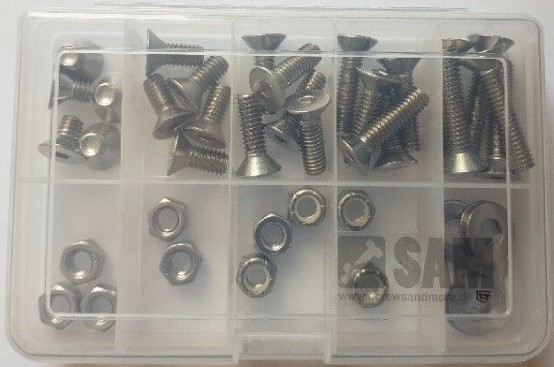 UNC American inch fasteners kit 45 pcs DIN 7991 A2 5/16"