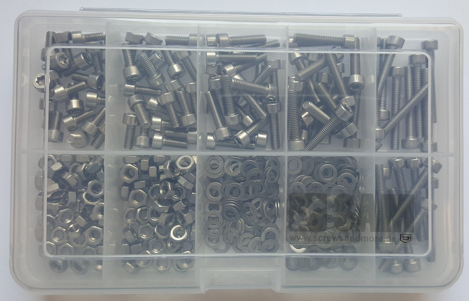 M4 cap screws setbox 400 pcs ISO 14579 A2